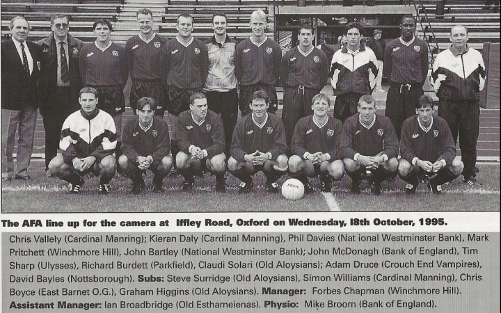 AFA Representative XI v Oxford University, 18th October 1995