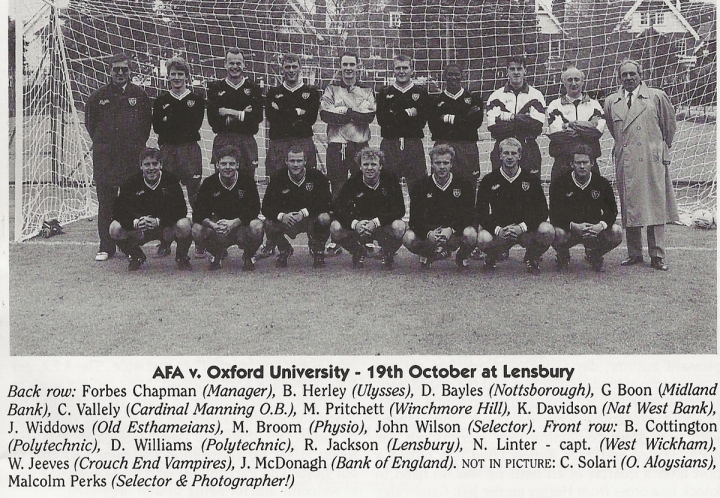 AFA Representative XI v Oxford University, 19th October 1994