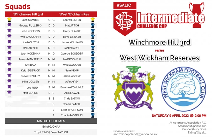 3rd XI V West Wickham 2nd XI SAL Intermediate Cup Final Part 1