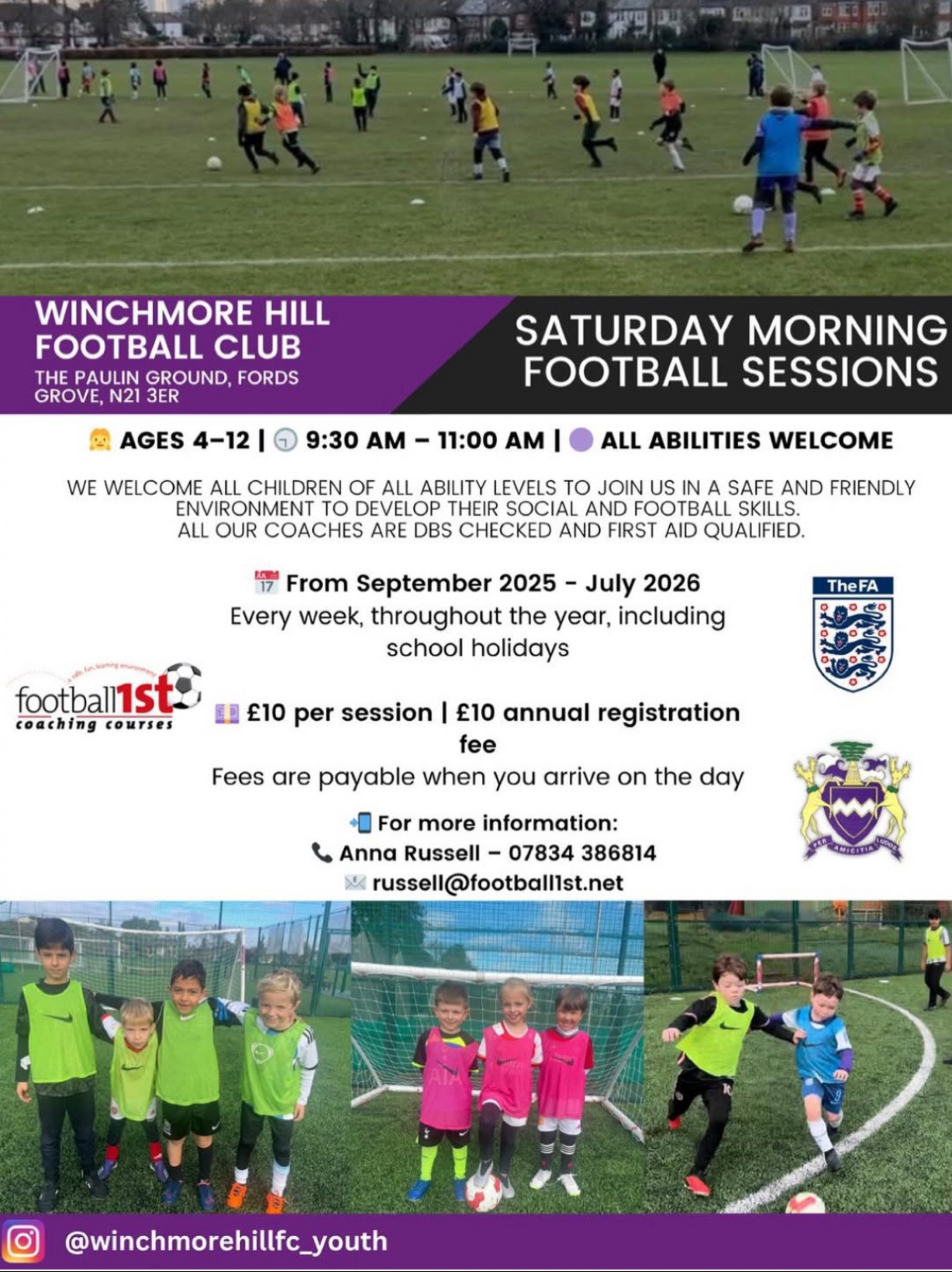 Saturday Morning Community Football for Boys and Girls !