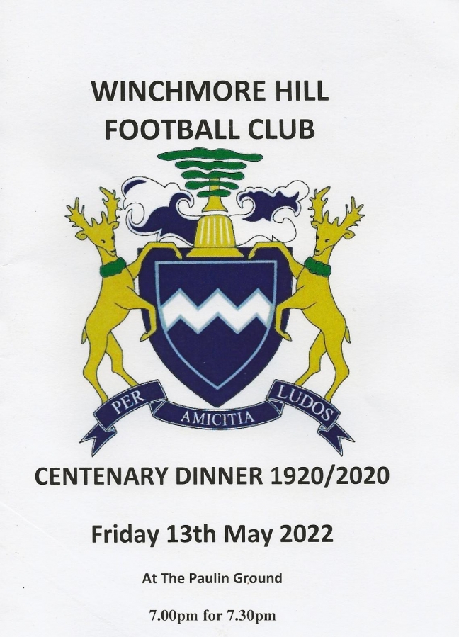 WHFC-Centenary-Dinner-13th-May-2022 - Winchmore Hill Football Club -